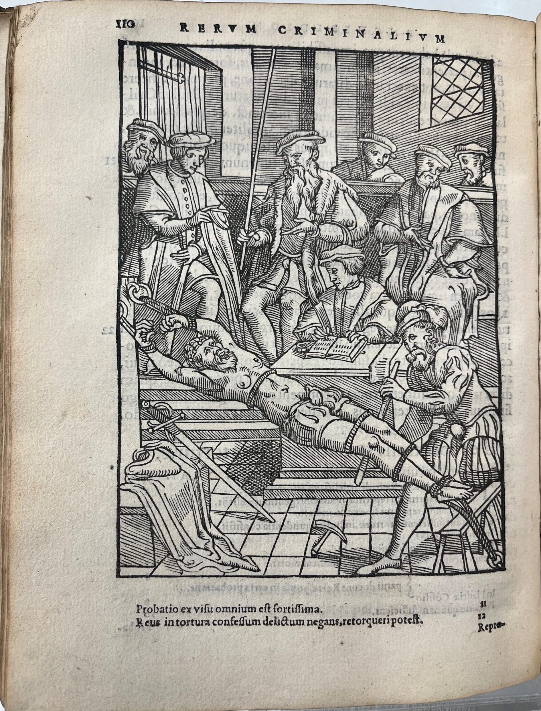 Verhör einer Angeklagten, Holzschnitt